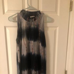 Tie-dye mock neck dress